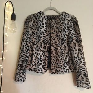 Faux Fur Animal Print Jacket!